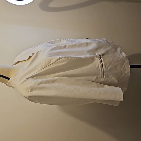 Roz & Ali White Open Textured Blazer With Padded Shoulders Size 3X #W-723 - Picture 3 of 15